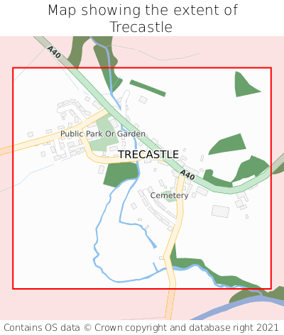 Map showing extent of Trecastle as bounding box