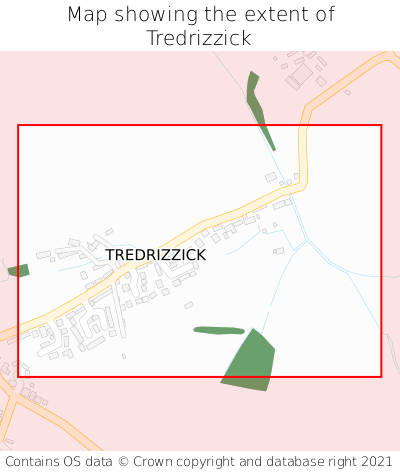 Map showing extent of Tredrizzick as bounding box