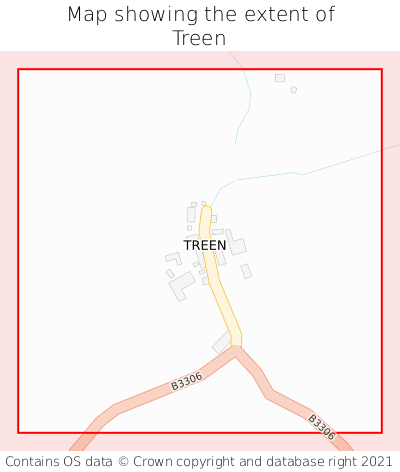 Map showing extent of Treen as bounding box