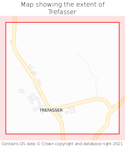 Map showing extent of Trefasser as bounding box