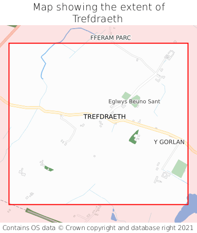 Map showing extent of Trefdraeth as bounding box