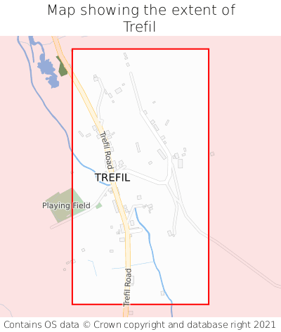 Map showing extent of Trefil as bounding box