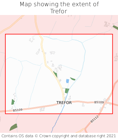 Map showing extent of Trefor as bounding box