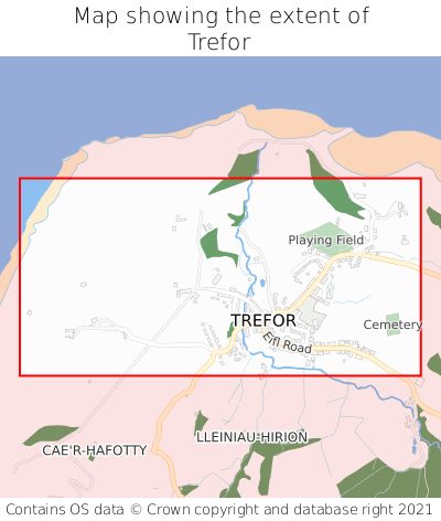 Map showing extent of Trefor as bounding box