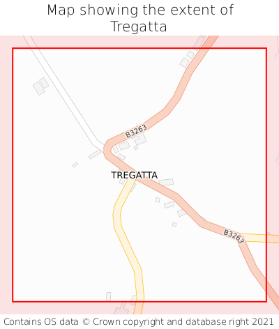 Map showing extent of Tregatta as bounding box