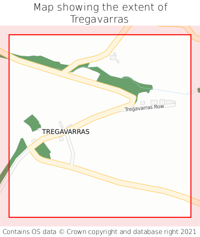 Map showing extent of Tregavarras as bounding box