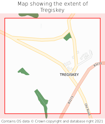 Map showing extent of Tregiskey as bounding box