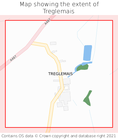 Map showing extent of Treglemais as bounding box