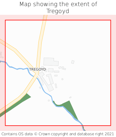 Map showing extent of Tregoyd as bounding box