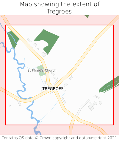 Map showing extent of Tregroes as bounding box