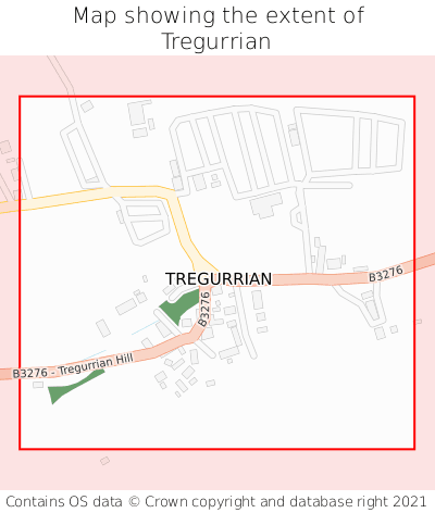 Map showing extent of Tregurrian as bounding box