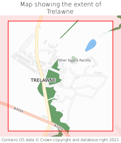 Map showing extent of Trelawne as bounding box