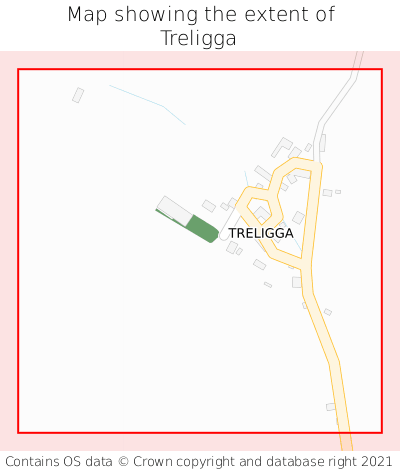 Map showing extent of Treligga as bounding box