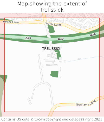 Map showing extent of Trelissick as bounding box