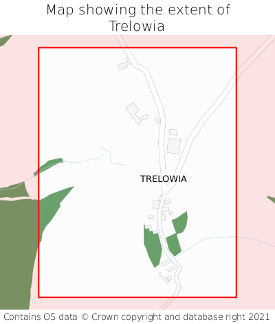 Map showing extent of Trelowia as bounding box