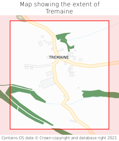 Map showing extent of Tremaine as bounding box