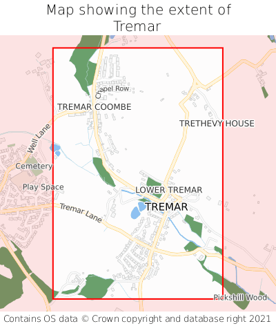 Map showing extent of Tremar as bounding box