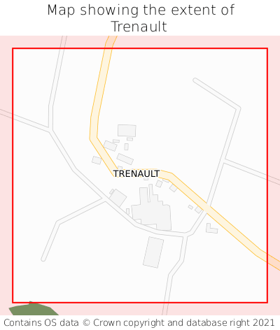 Map showing extent of Trenault as bounding box