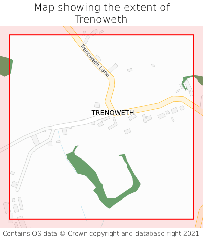 Map showing extent of Trenoweth as bounding box