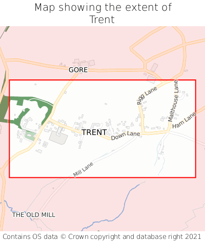 Map showing extent of Trent as bounding box