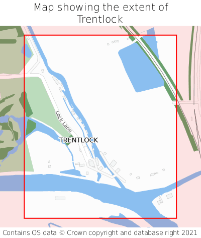 Map showing extent of Trentlock as bounding box