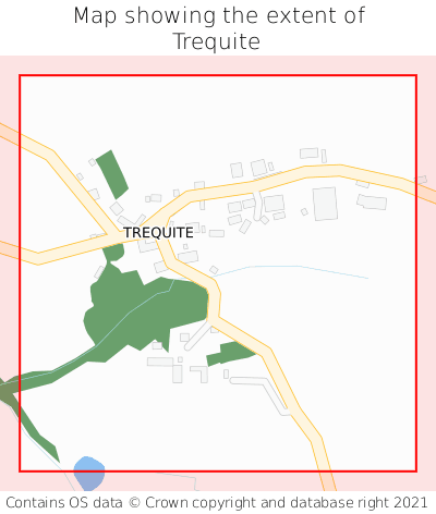 Map showing extent of Trequite as bounding box