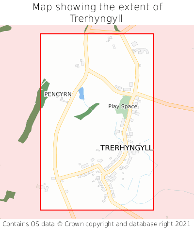 Map showing extent of Trerhyngyll as bounding box