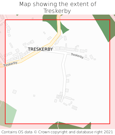 Map showing extent of Treskerby as bounding box