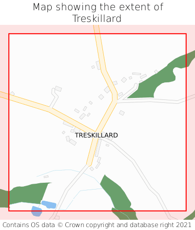 Map showing extent of Treskillard as bounding box
