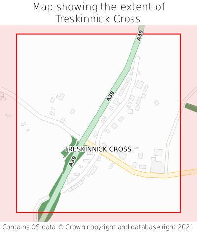 Map showing extent of Treskinnick Cross as bounding box