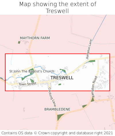 Map showing extent of Treswell as bounding box