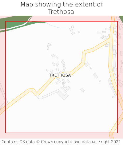 Map showing extent of Trethosa as bounding box