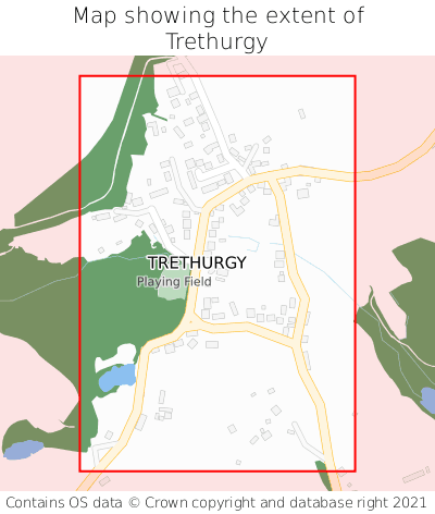 Map showing extent of Trethurgy as bounding box