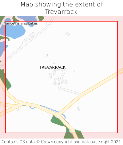 Map showing extent of Trevarrack as bounding box