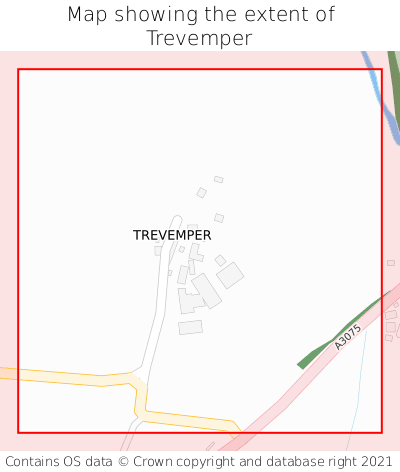 Map showing extent of Trevemper as bounding box