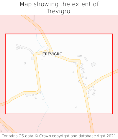 Map showing extent of Trevigro as bounding box