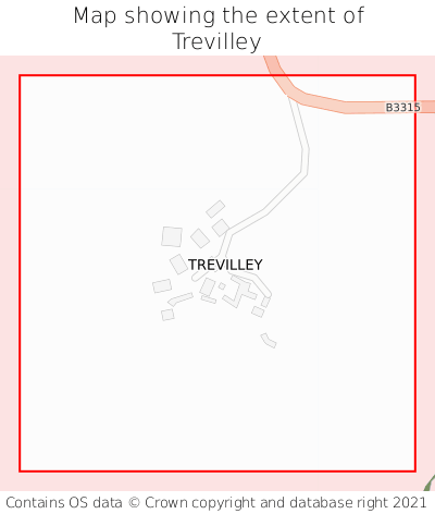 Map showing extent of Trevilley as bounding box