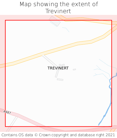 Map showing extent of Trevinert as bounding box
