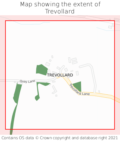 Map showing extent of Trevollard as bounding box