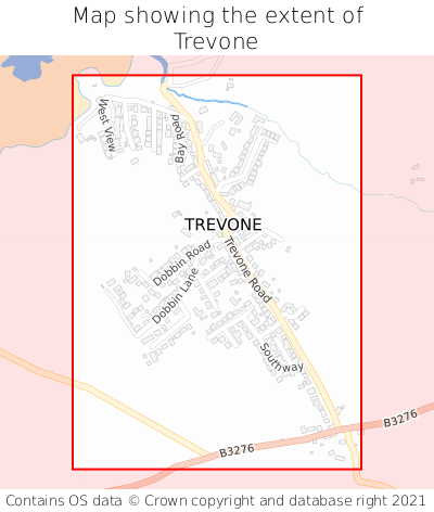 Map showing extent of Trevone as bounding box