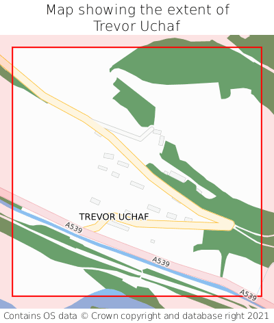 Map showing extent of Trevor Uchaf as bounding box