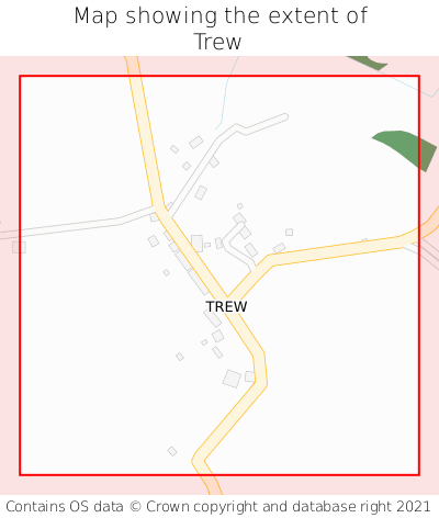 Map showing extent of Trew as bounding box