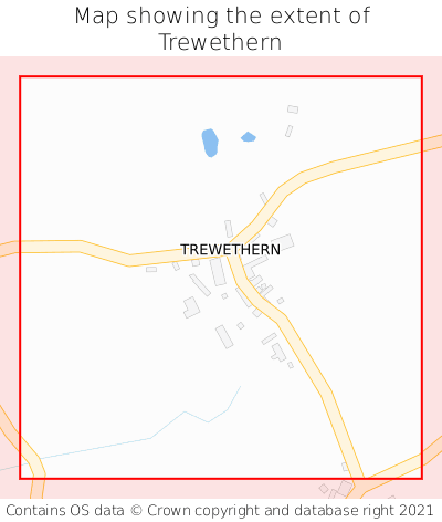 Map showing extent of Trewethern as bounding box