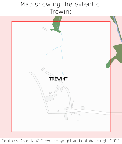 Map showing extent of Trewint as bounding box