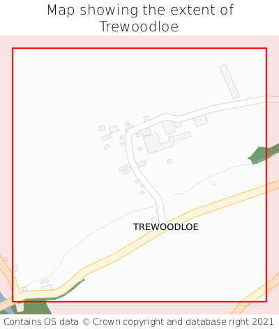 Map showing extent of Trewoodloe as bounding box