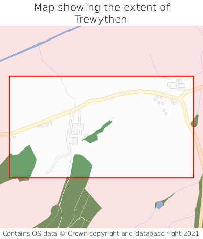 Map showing extent of Trewythen as bounding box