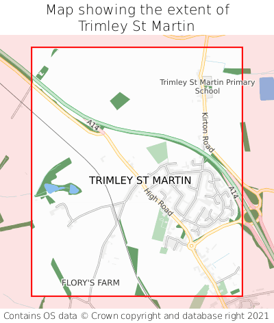 Map showing extent of Trimley St Martin as bounding box