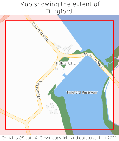 Map showing extent of Tringford as bounding box