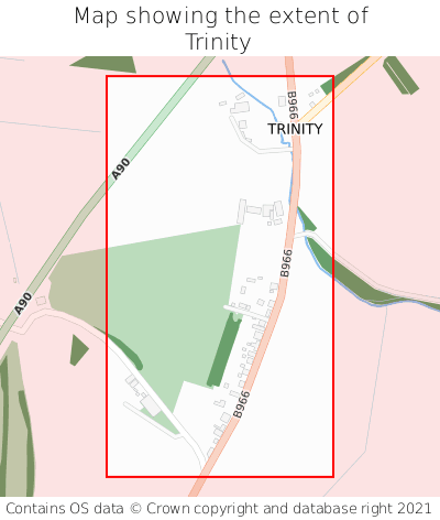 Map showing extent of Trinity as bounding box