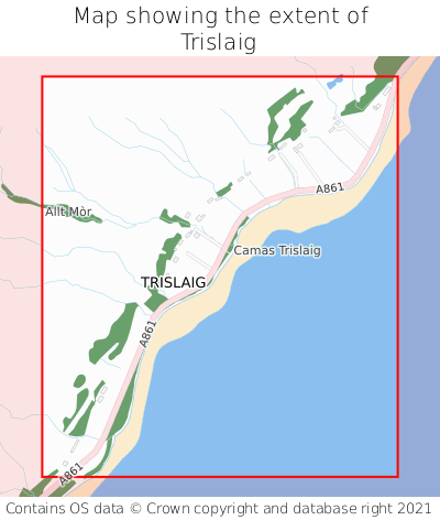 Map showing extent of Trislaig as bounding box